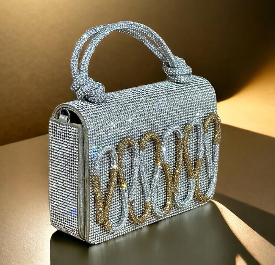 Velma  MillInery Silver  Bag 