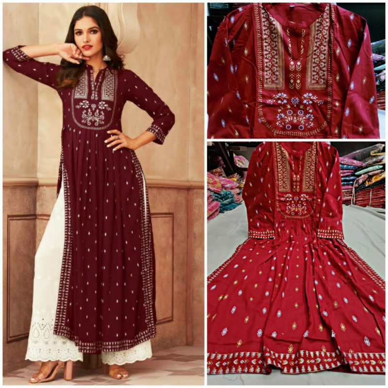 Nayra Mirror Work Flared Kurti