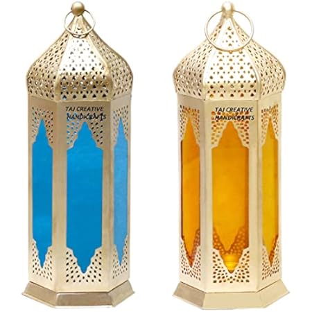 Vintage Hexagonal Metal Lanterns