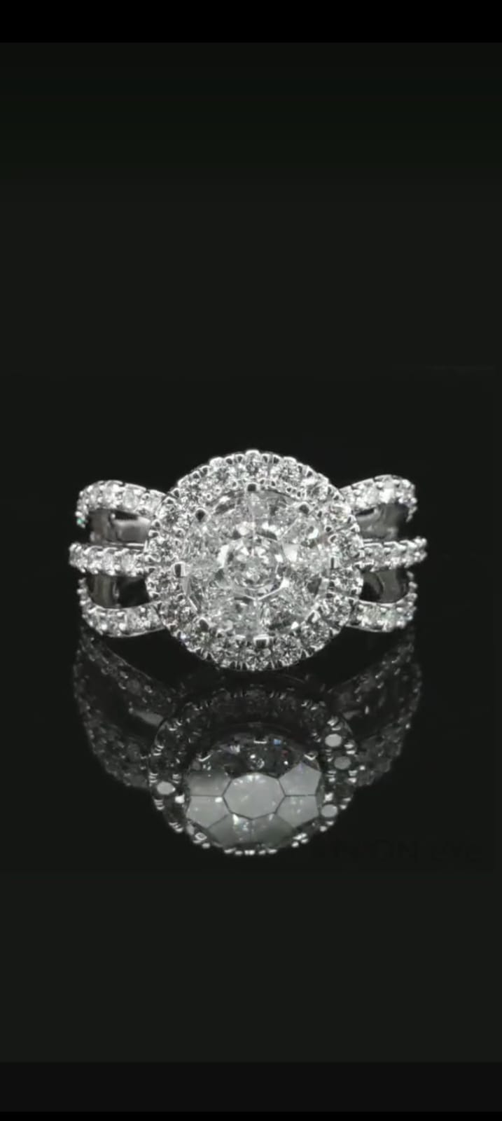 Triple Band Halo Diamond Ring