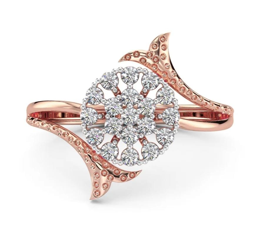 Floral Cluster Ring in Rose Gold