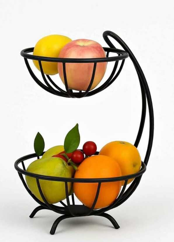 Two-Tiered Metal Fruit Basket