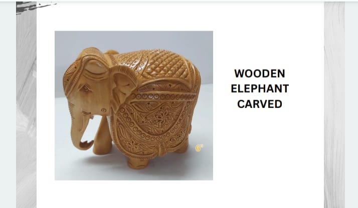 WOODEN ELEPHANT CARVED