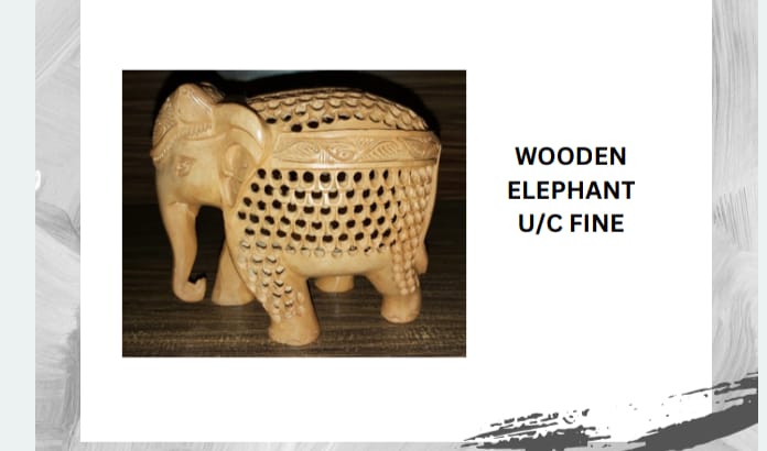 WOODEN ELEPHANT U/C FINE