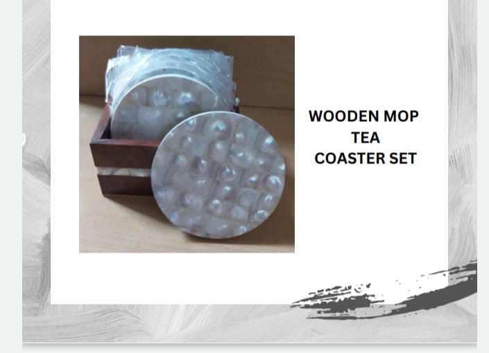 WOODEN MOP TEA COASTER SET