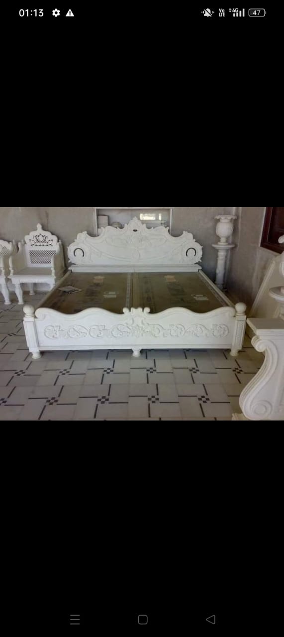 White Marble Bed 