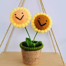 Handmade Crochet Knitting Plants Flowers 