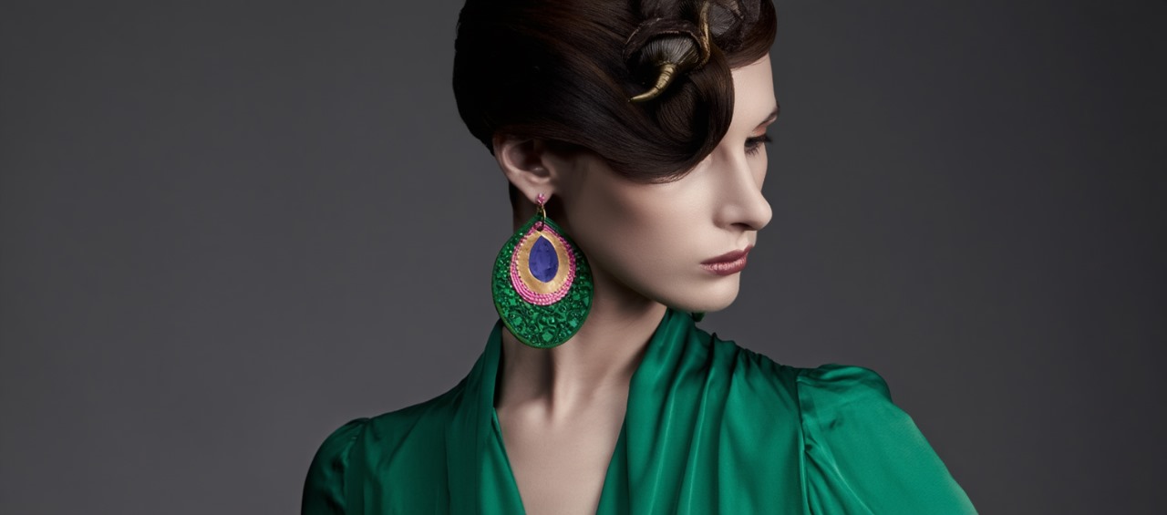 Peacock Feather Earing 