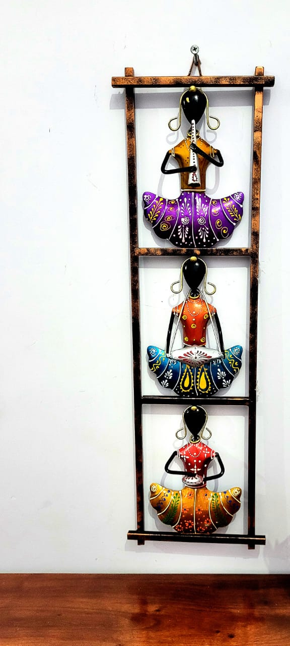 Set of 3 Lady Musician Wall Hanging Frames