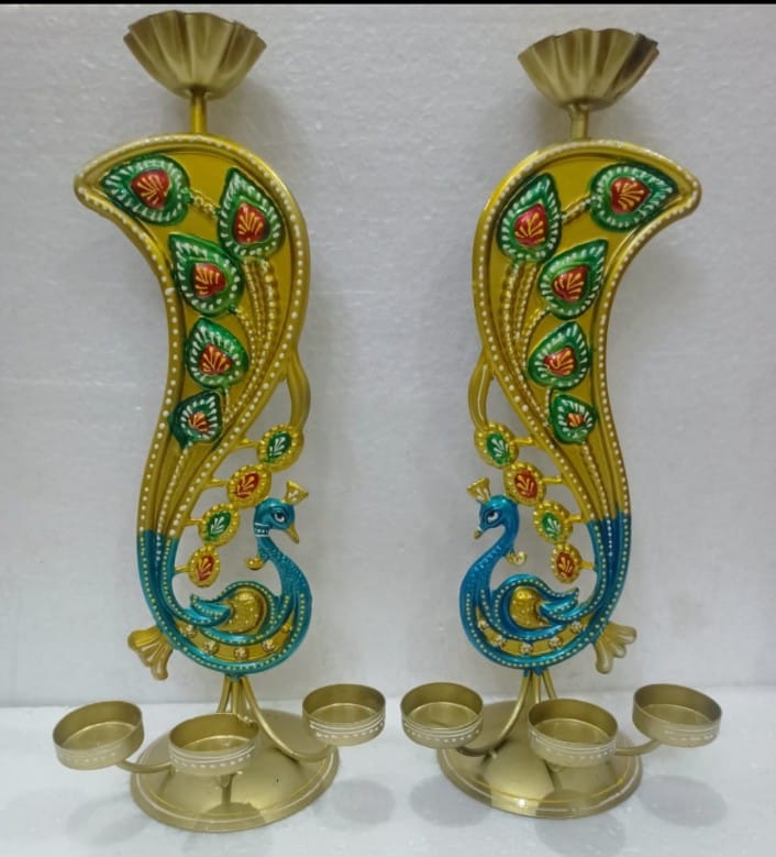 Peacock Diya Stands. 