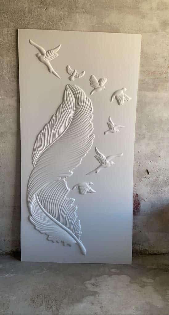 3D feather design wall panel