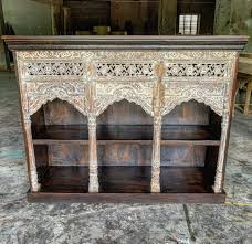 hand-carved wooden cabinet/display case