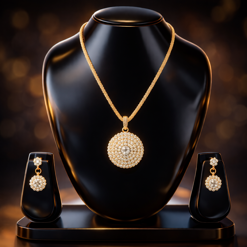 Gold Plated Designer Pendant Set