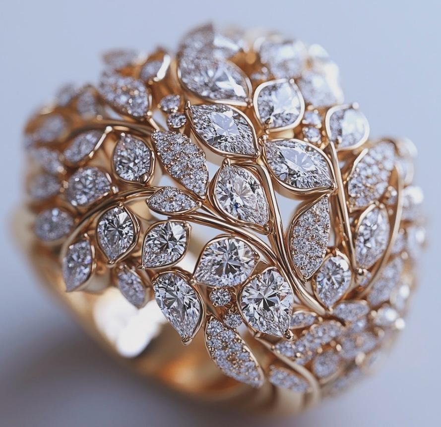 Floral Cluster Diamond Ring