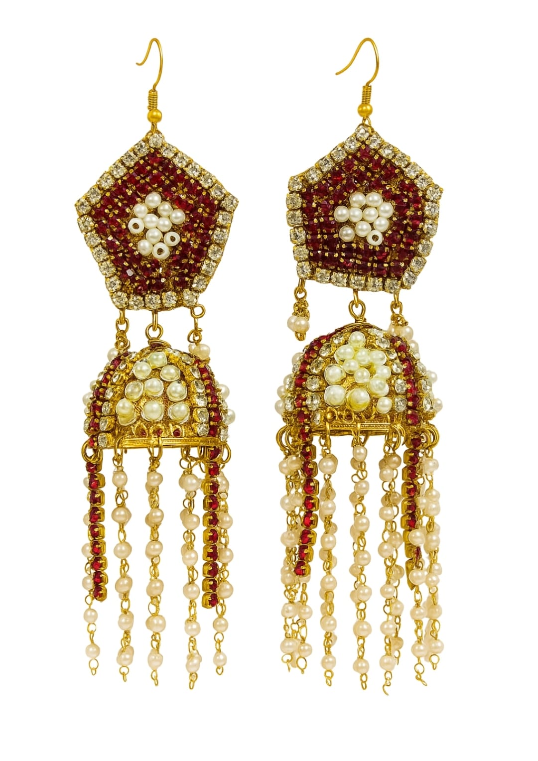 Ethnic Maroon Color Kundan Pearl 