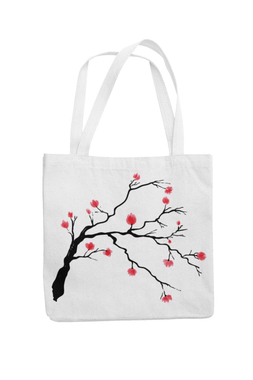 Cotton Tote Bag / Shopping Bag - white printed