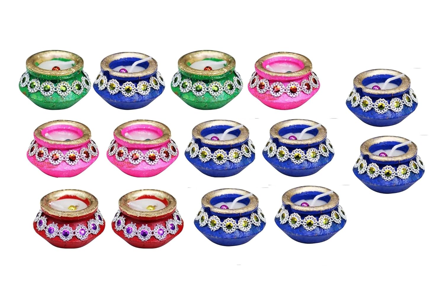 Matki Shape Hand Painted Mitti Diya