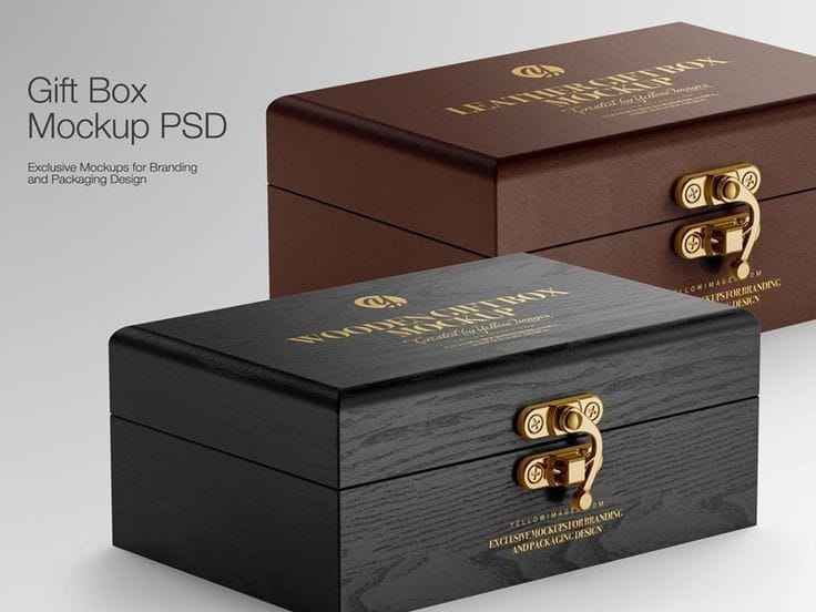 Gift Box mockup PSD