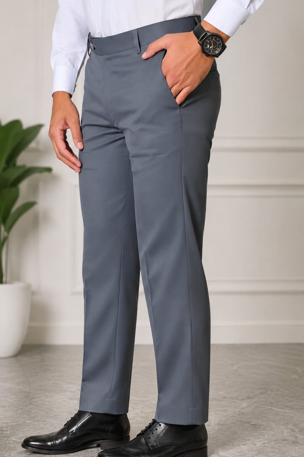 Charcoal Grey Formal Trousers