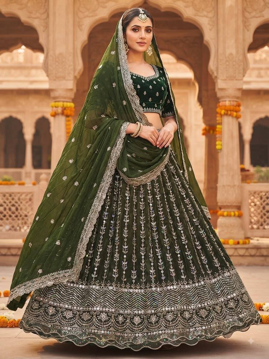 Designer Embroidered Lehenga Choli with Dupatta