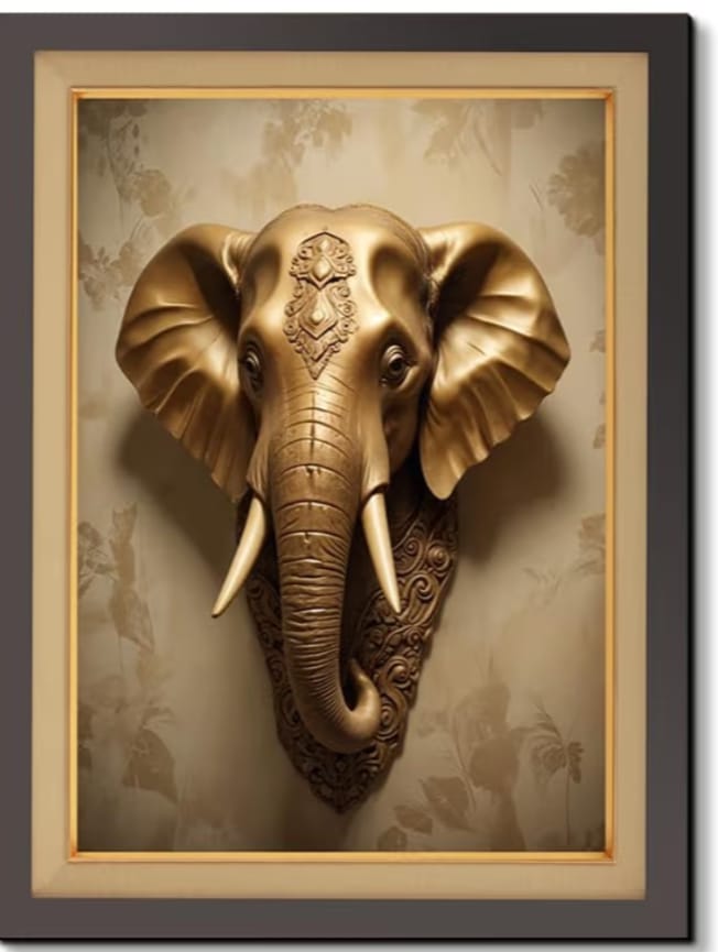 Elephant Wood Print Wall Art