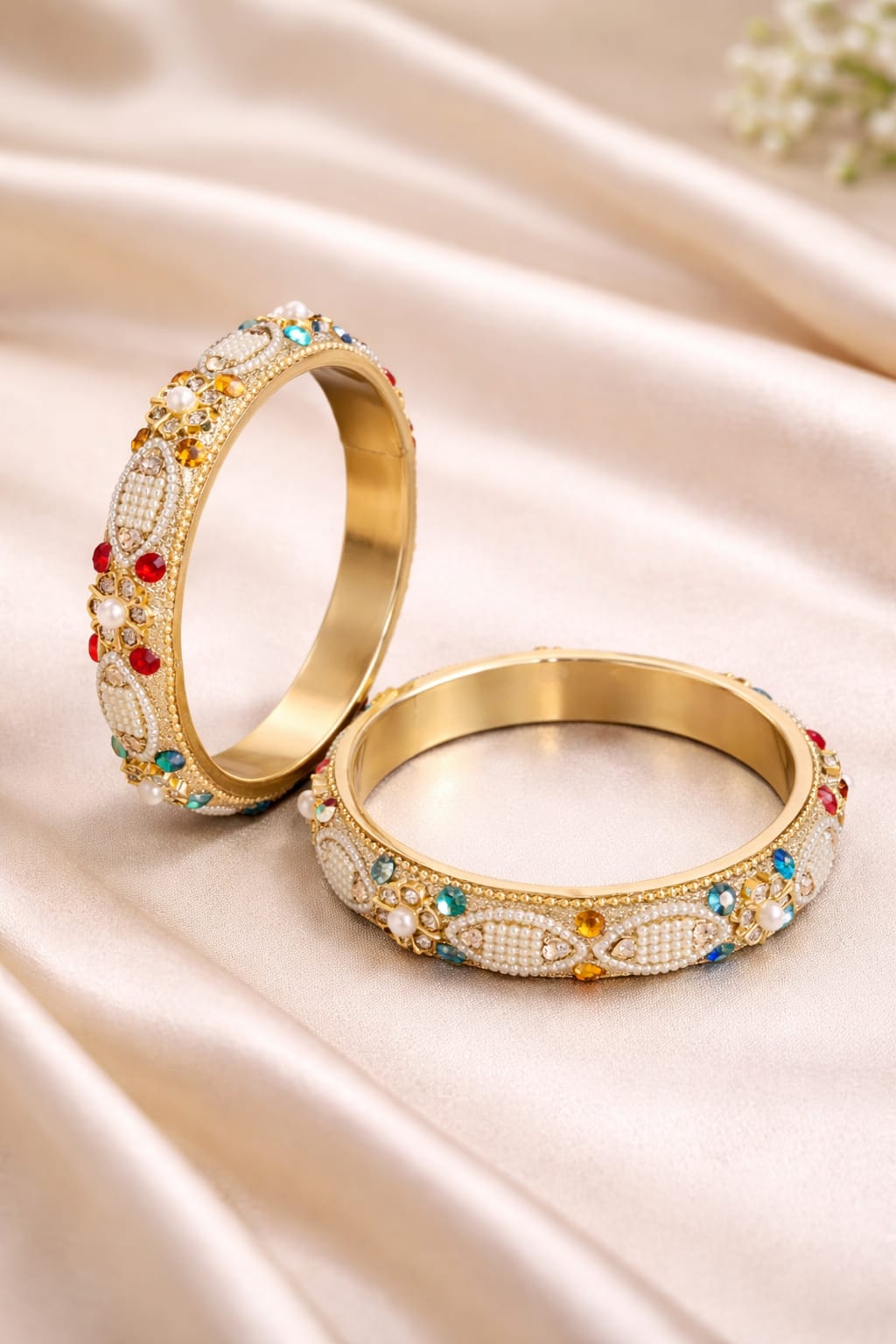 Kundan Moti Bangles