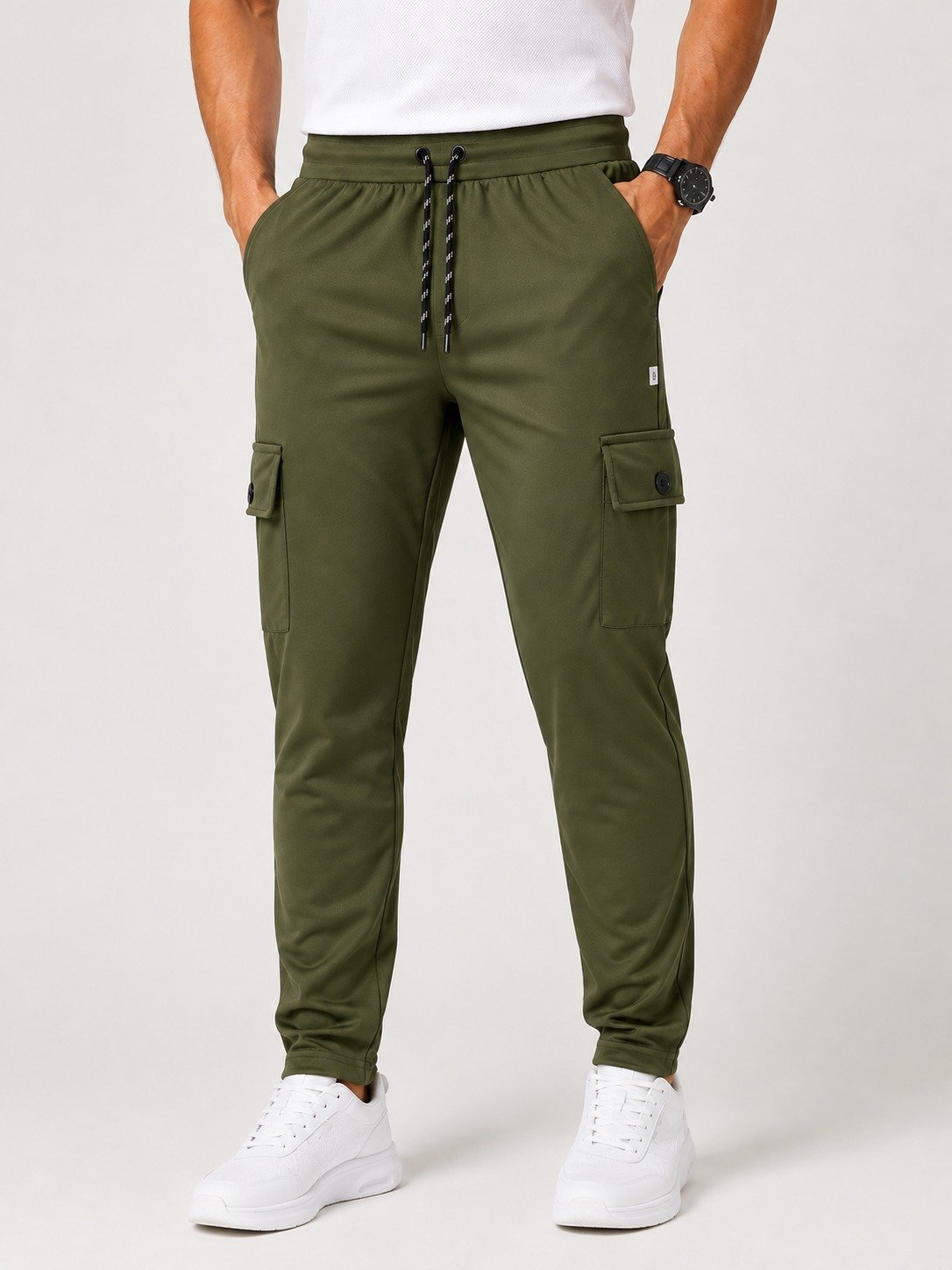Men\'s Olive Green Cargo Joggers