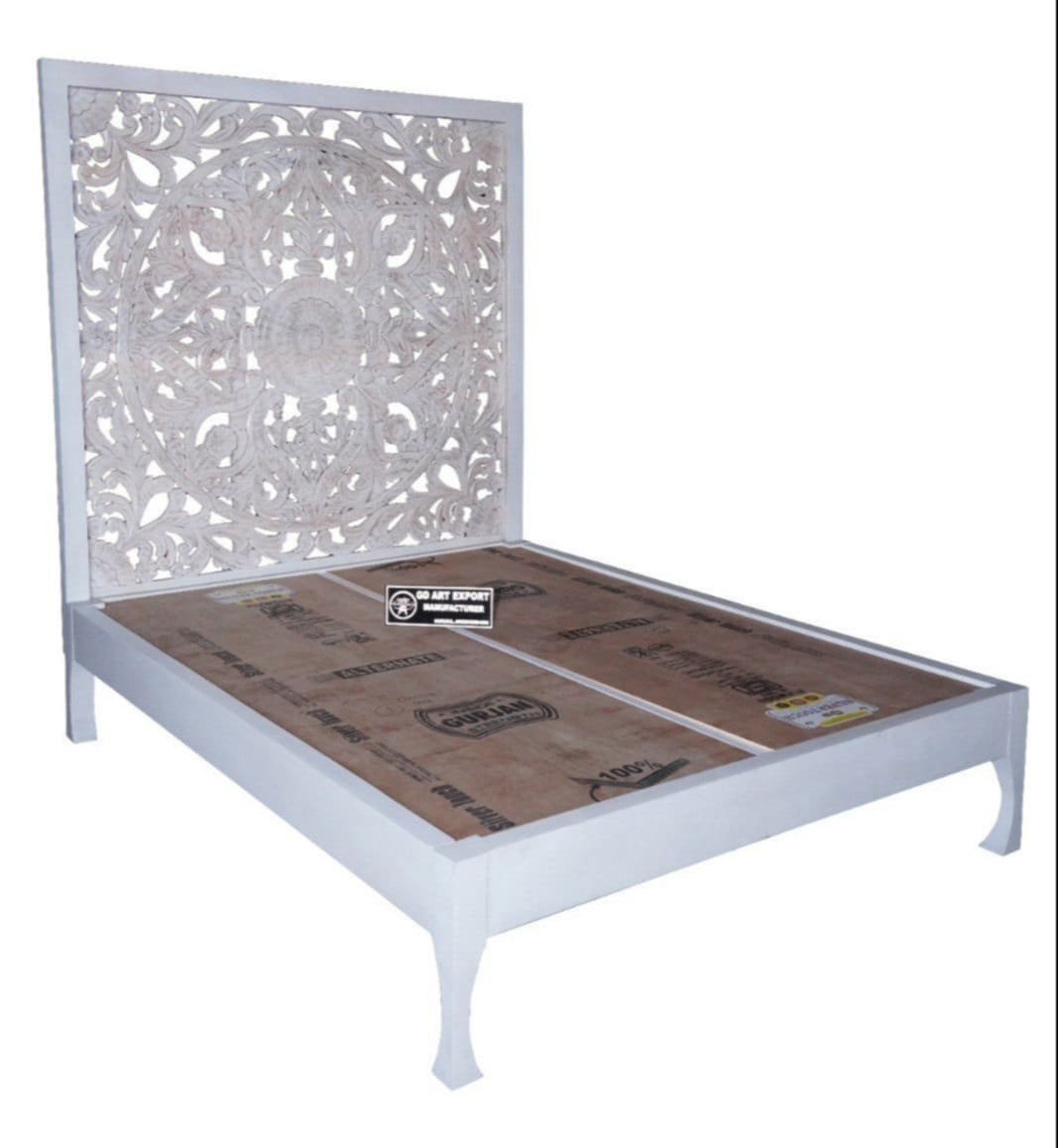 Metal Bed with CNC Cut Headboard