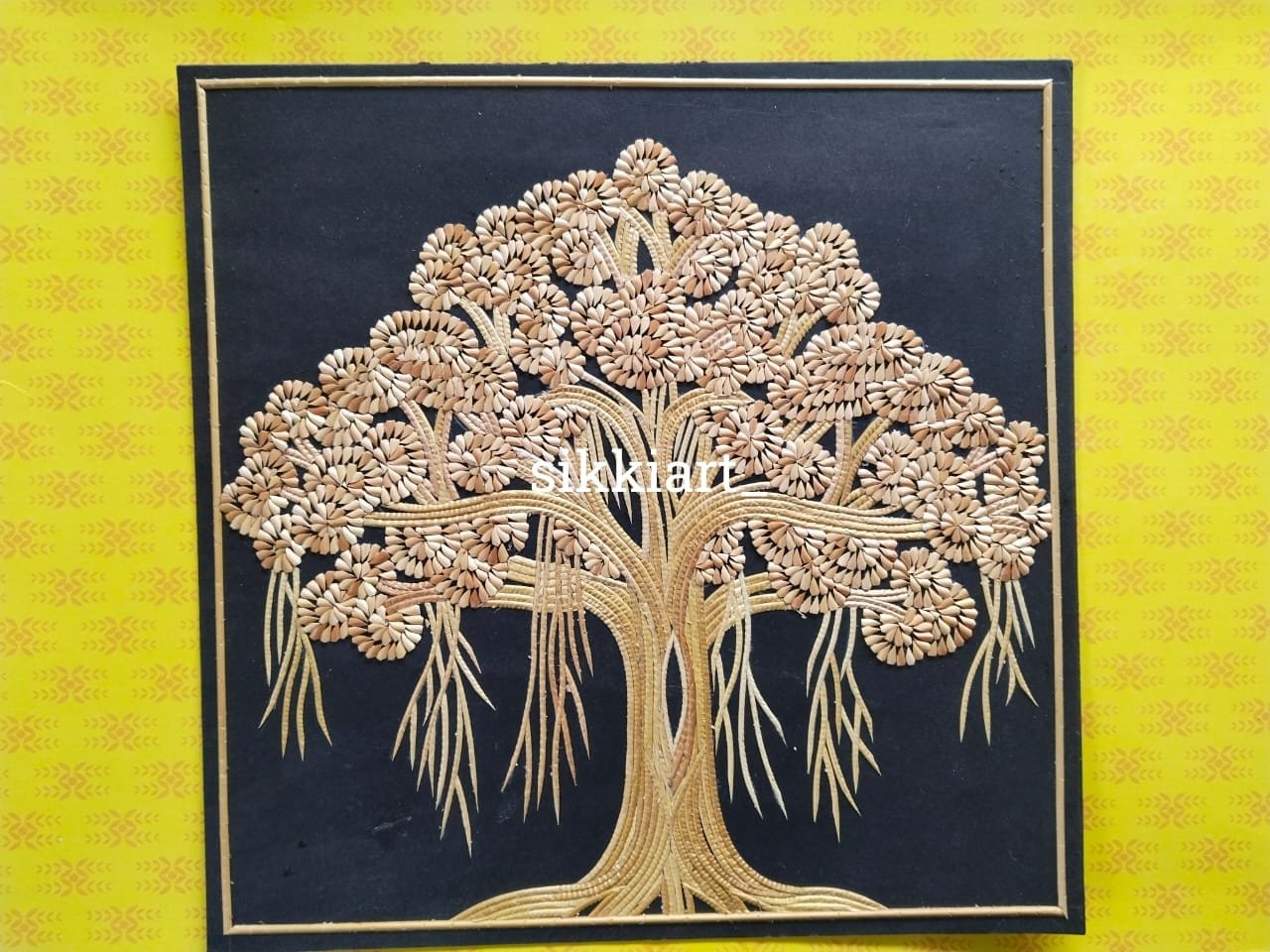 Sikki Grass Art Banyan Tree Painting