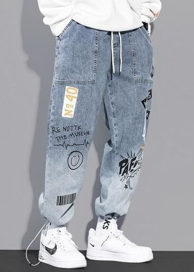 Urban Graffiti Cargo Denim Joggers