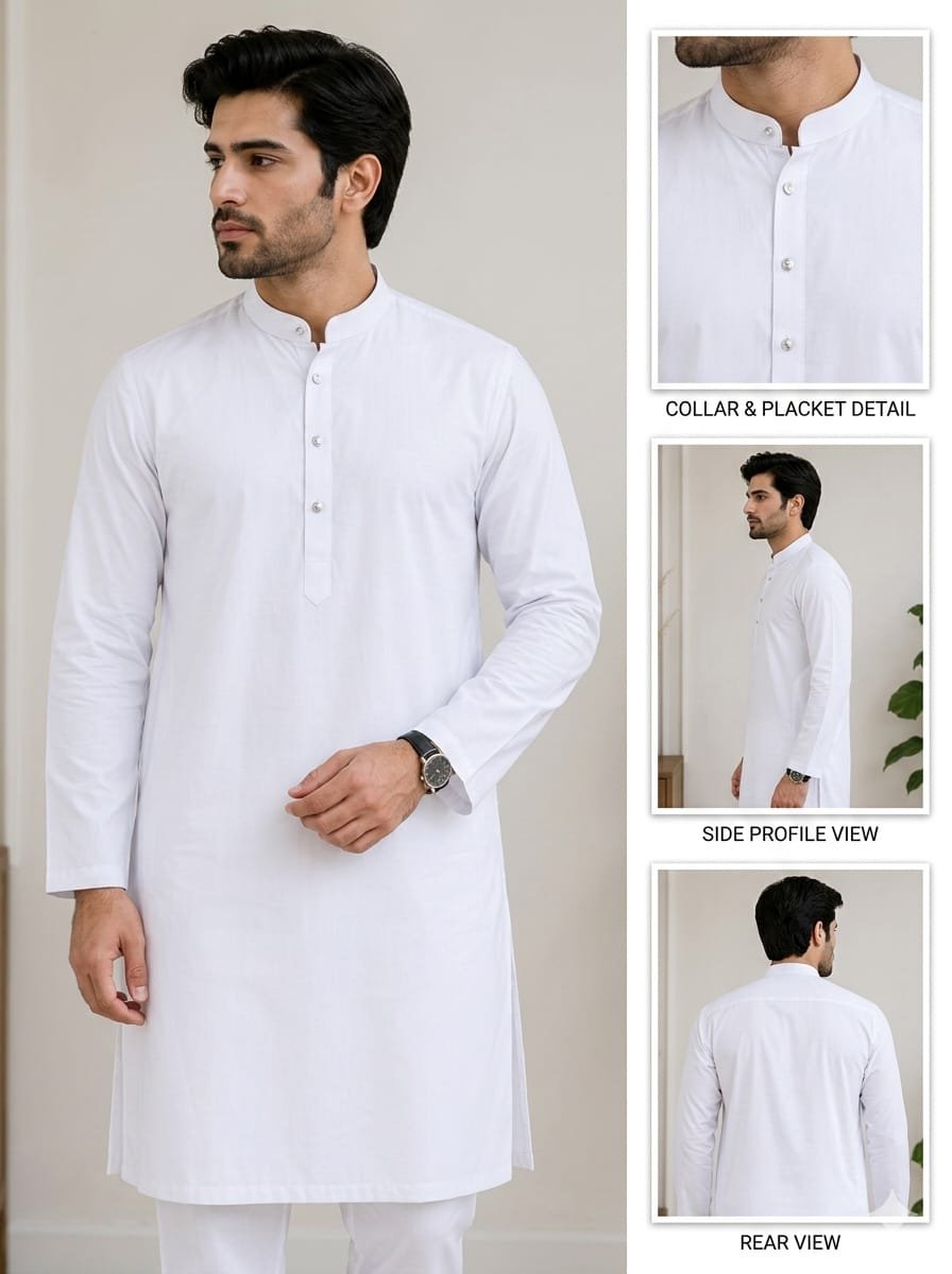 White semi cotton size M,L,XL COLOUR ONLY WHITE