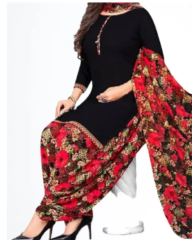 Women’s Unstitched Crepe Salwar Suit Dress Material (Printed)
